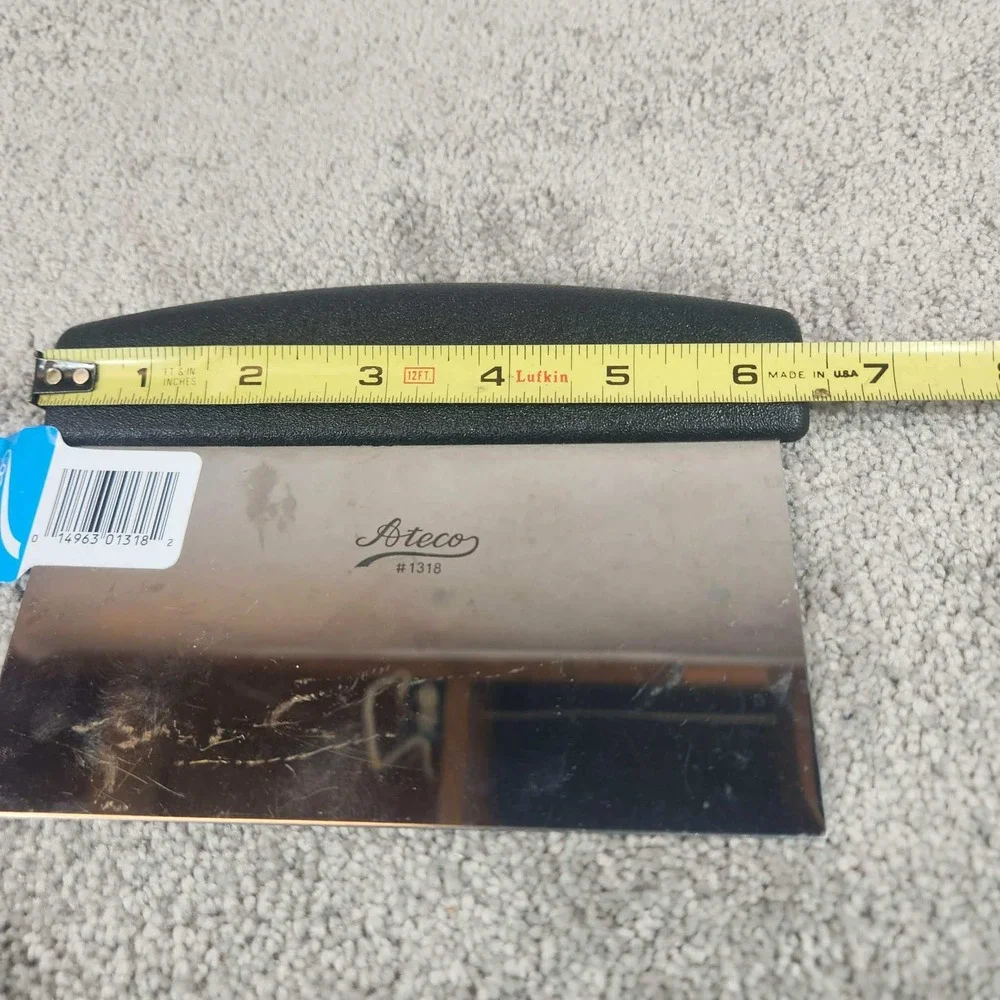 Ateco Dough Scraper 1318‎ Stainless Steel Black Handle Kitchen Tool